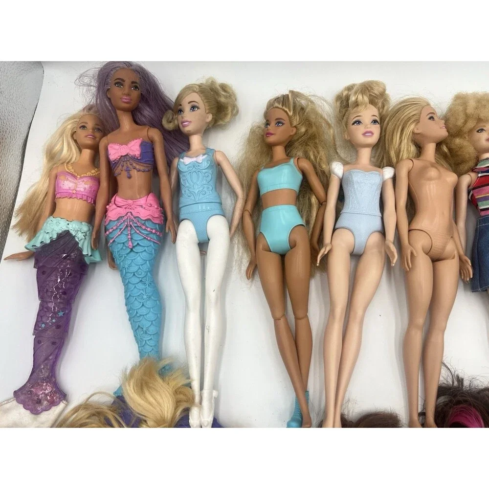 Lot Of 23 Barbie Ken Dolls And Clothes Dresses 2010-modern Mermaid Ballerina